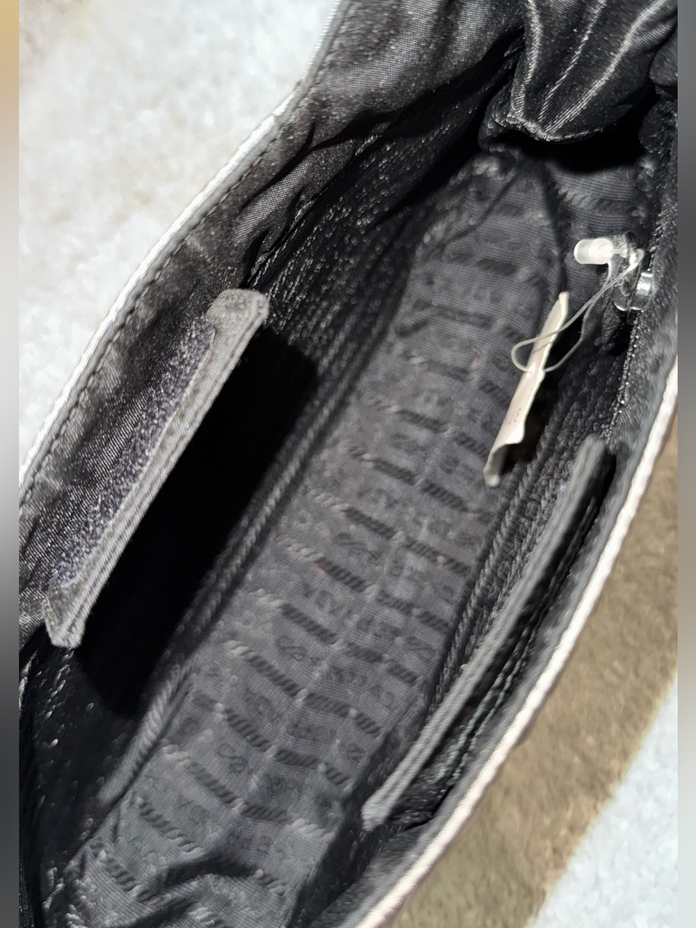 VINTAGE PRADA Quilted Tessuto Hobo Bag - Mint Condition with Papers and Tags - Picture 11 of 15